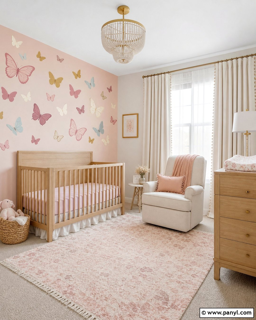 Butterfly Baby Girl Accent Wall - 25 Baby Girl Accent Wall Ideas