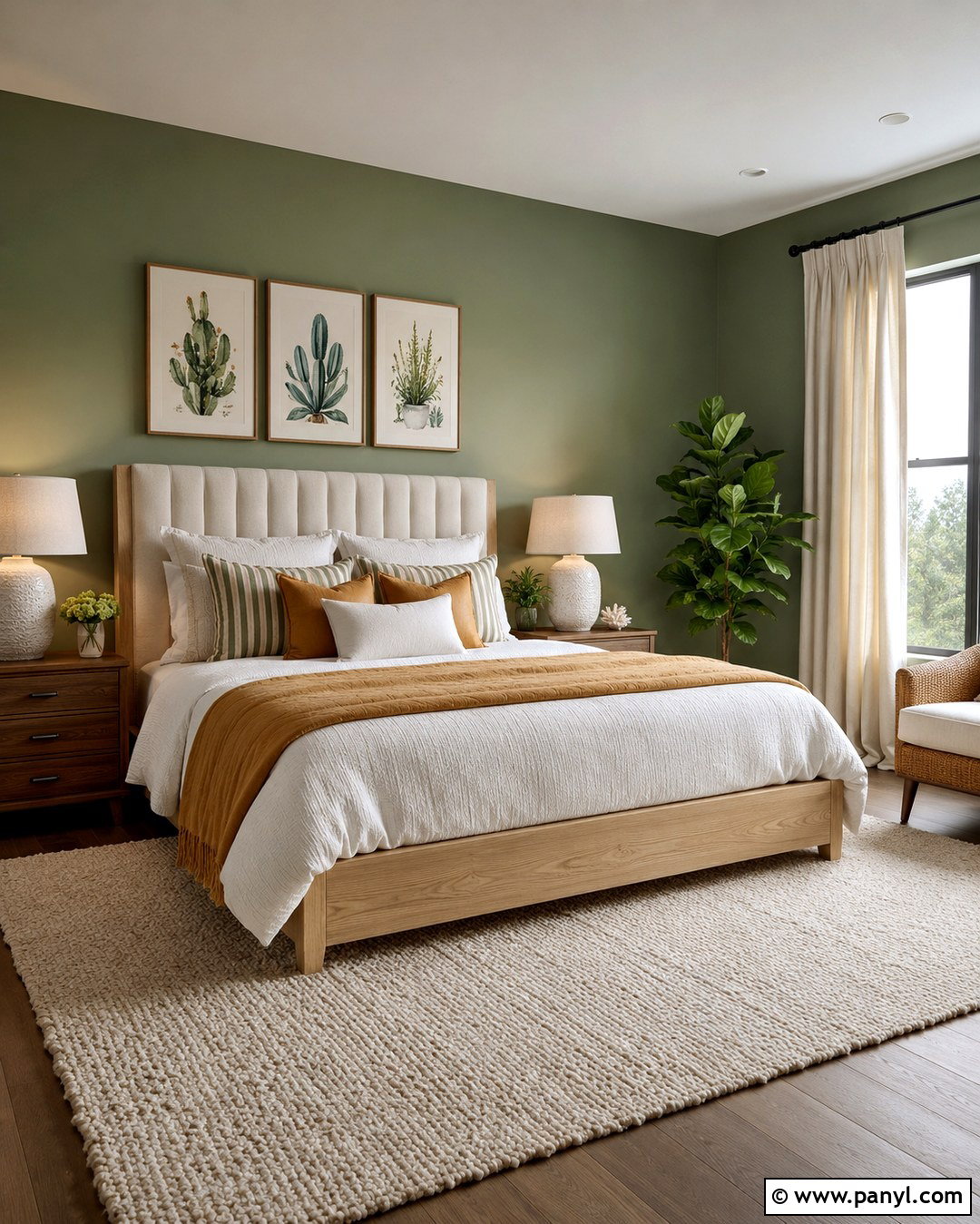 Cactus Green Bedroom - 20 Cactus Green Wall Ideas