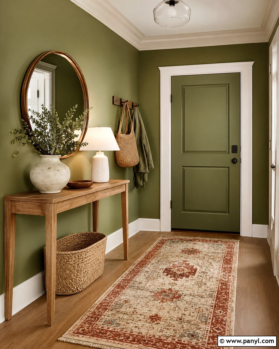 Cactus Green Entryway - 20 Cactus Green Wall Ideas