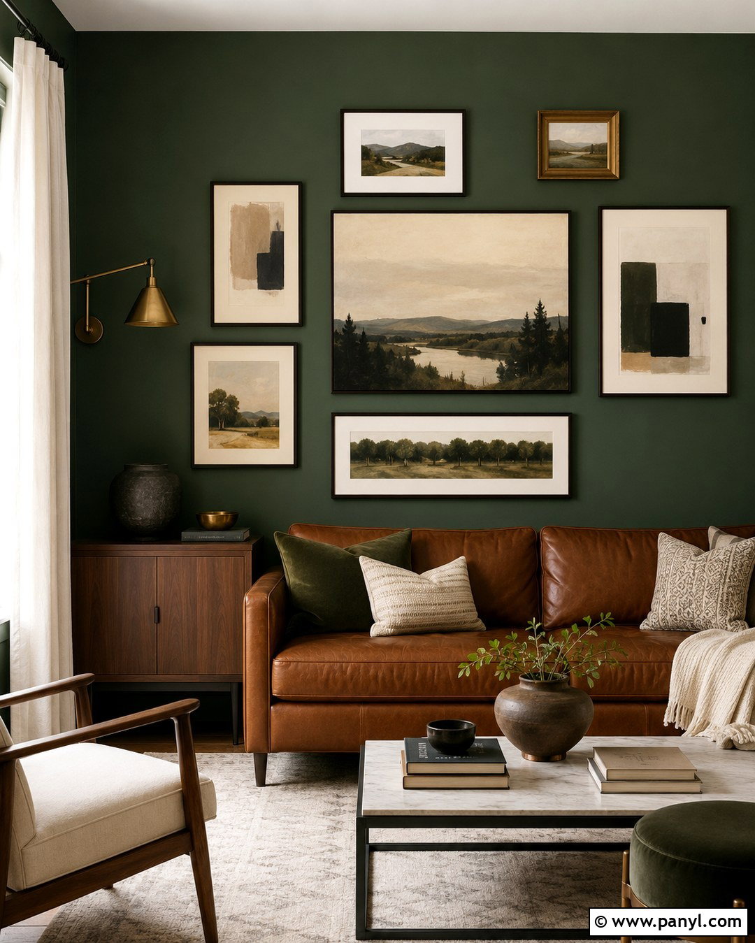 Cactus Green Gallery Wall - 20 Cactus Green Wall Ideas