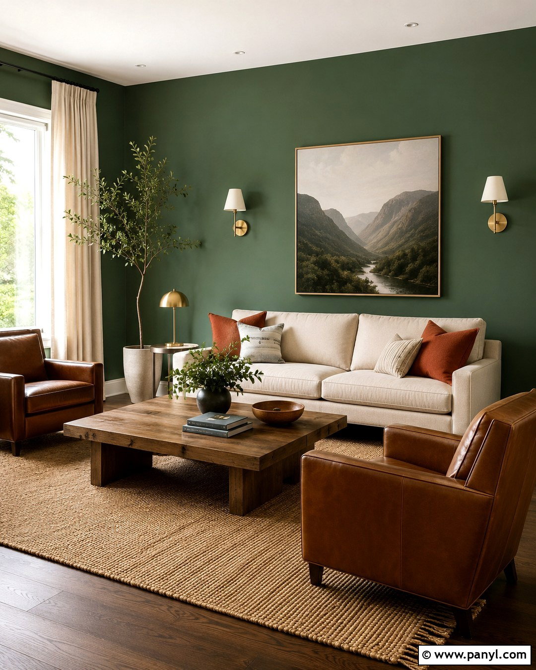 Cactus Green Living Room - 20 Cactus Green Wall Ideas