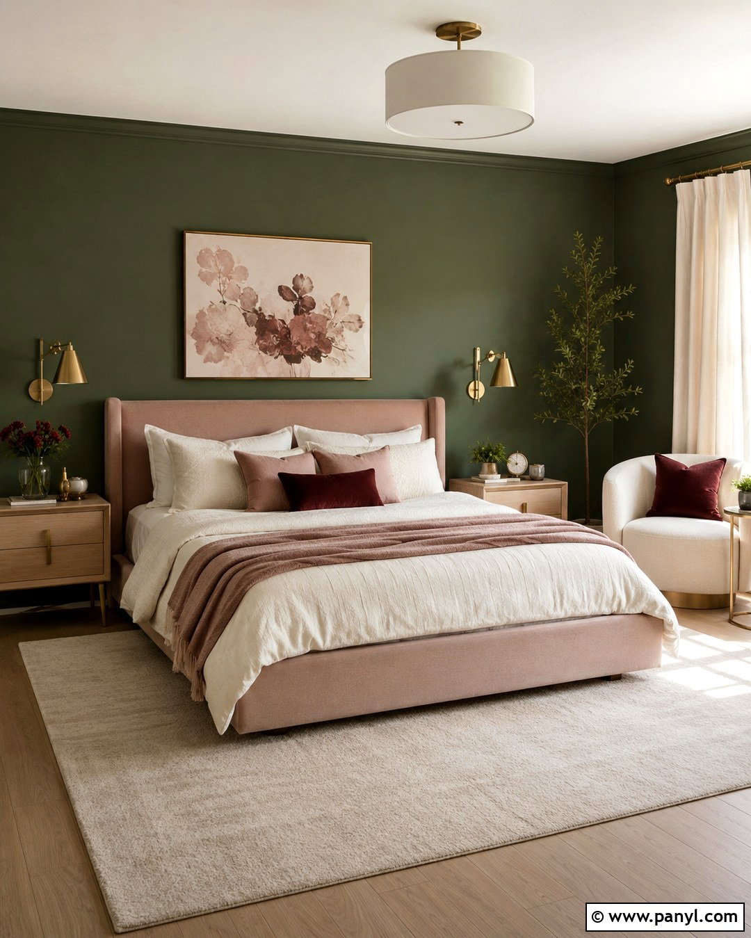 Cactus Green Wall With Blush Pink - 20 Cactus Green Wall Ideas