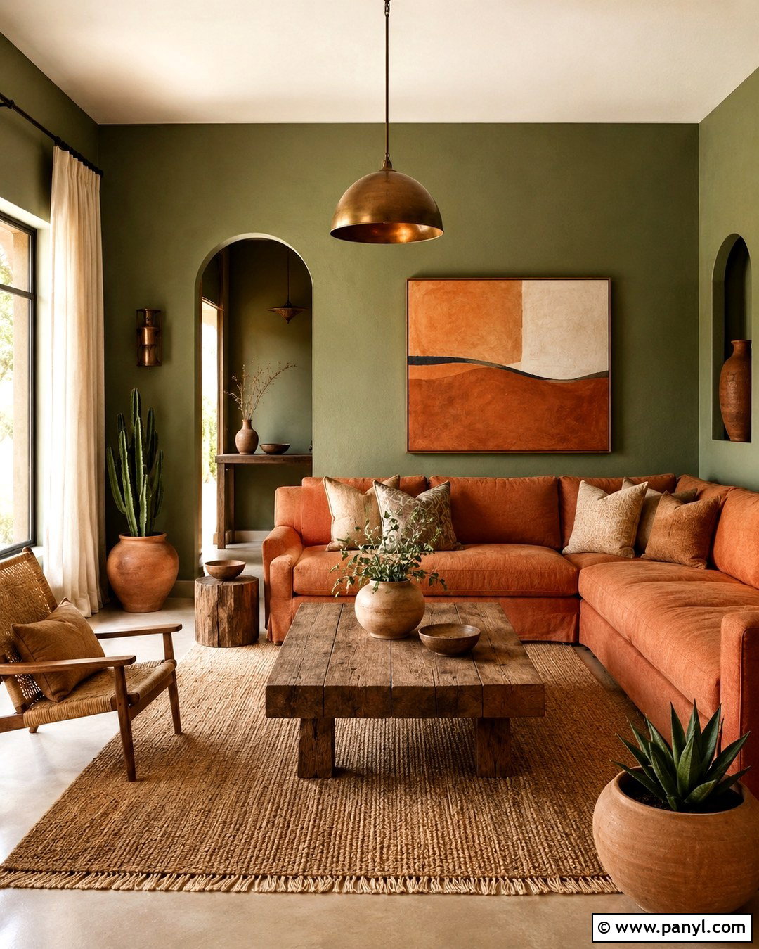 Cactus Green Wall With Terracotta - 20 Cactus Green Wall Ideas