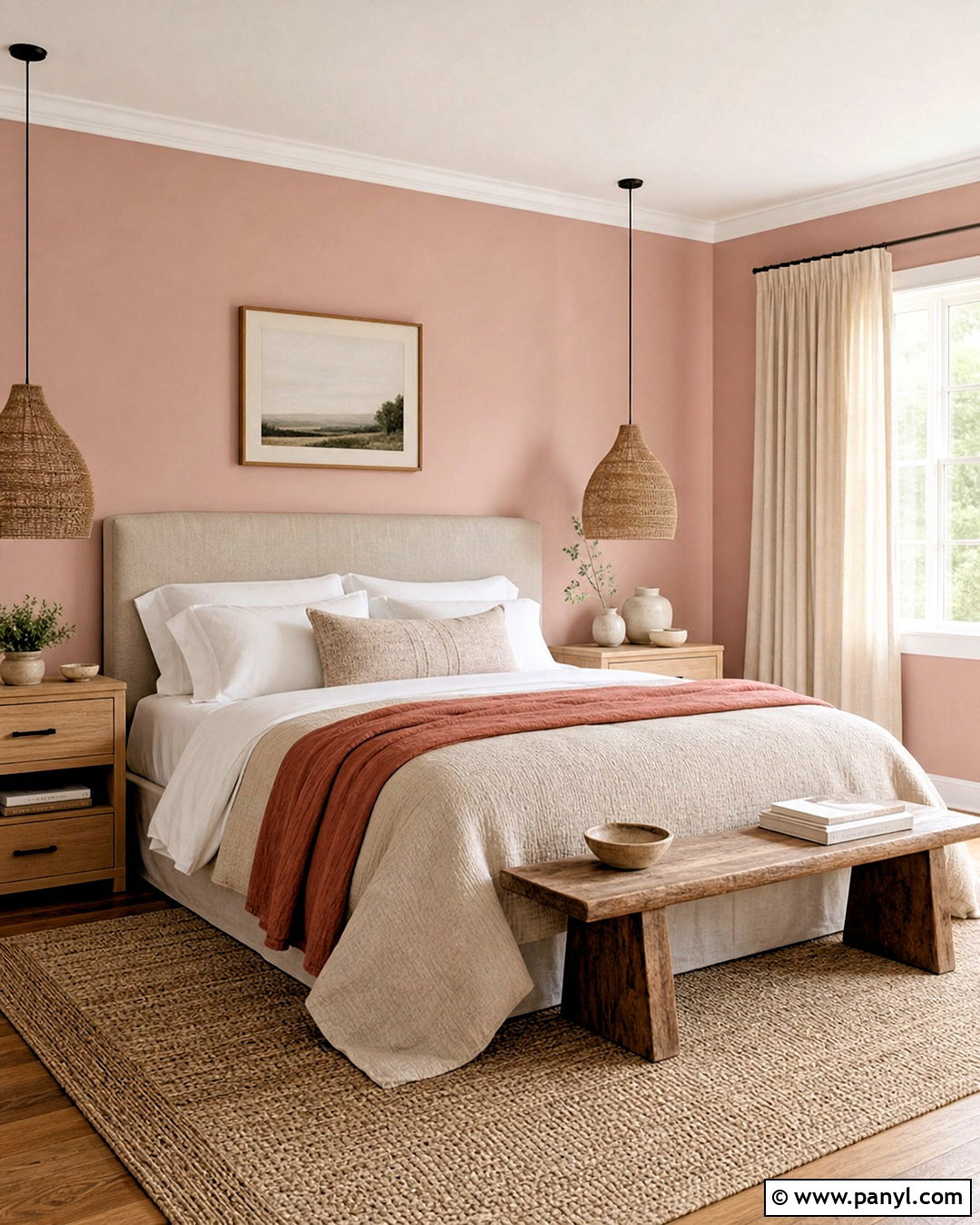 Calamine Bedroom With Natural Linen - 20 farrow and ball calamine ideas
