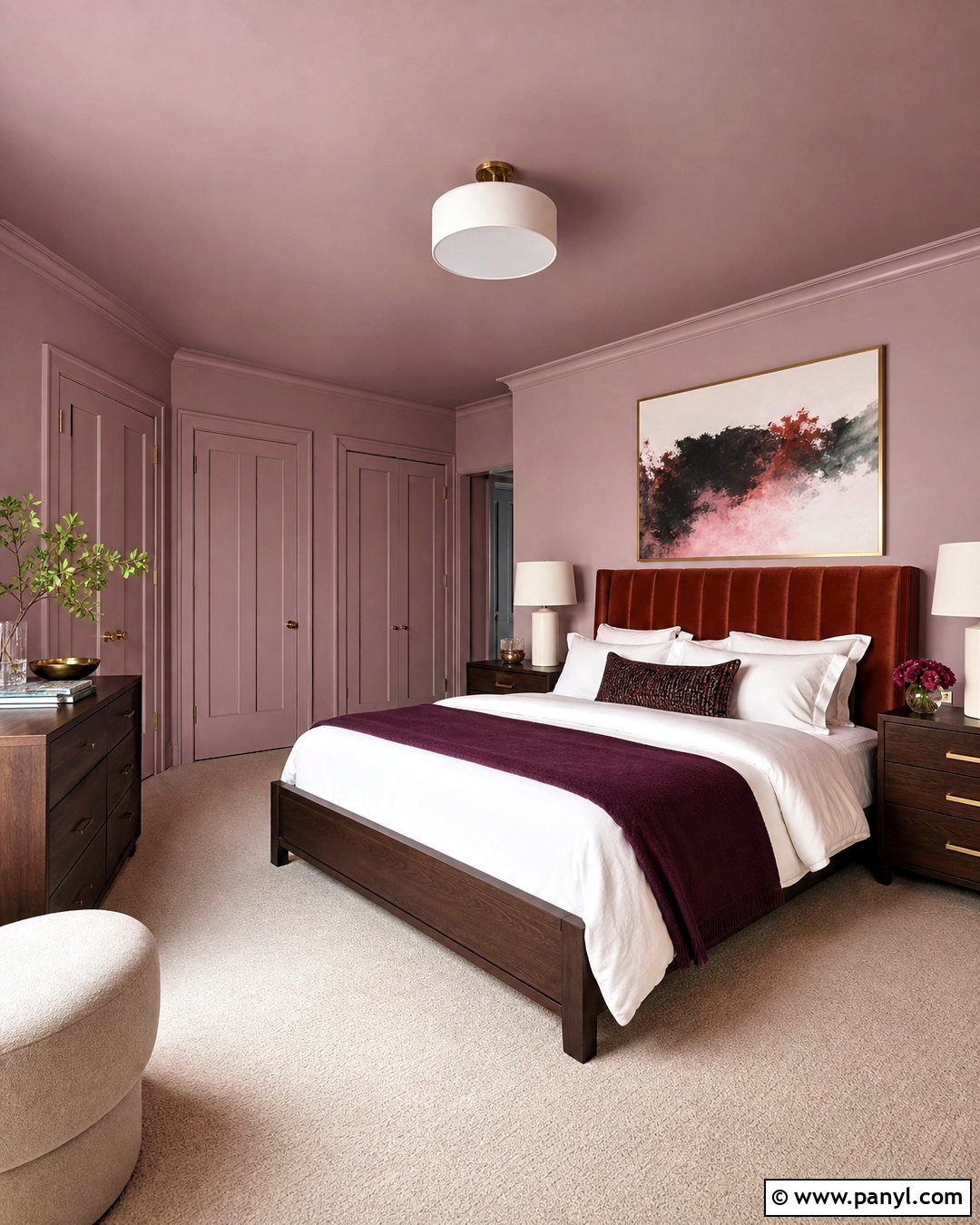 Calamine Color-Drenched Bedroom - 20 farrow and ball calamine ideas
