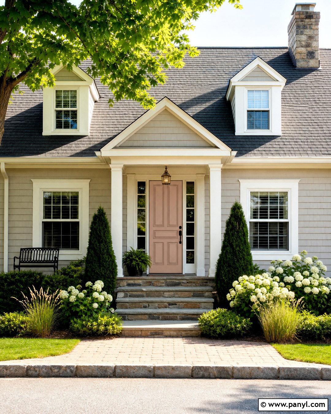 Calamine Front Door With Gray Siding - 20 farrow and ball calamine ideas