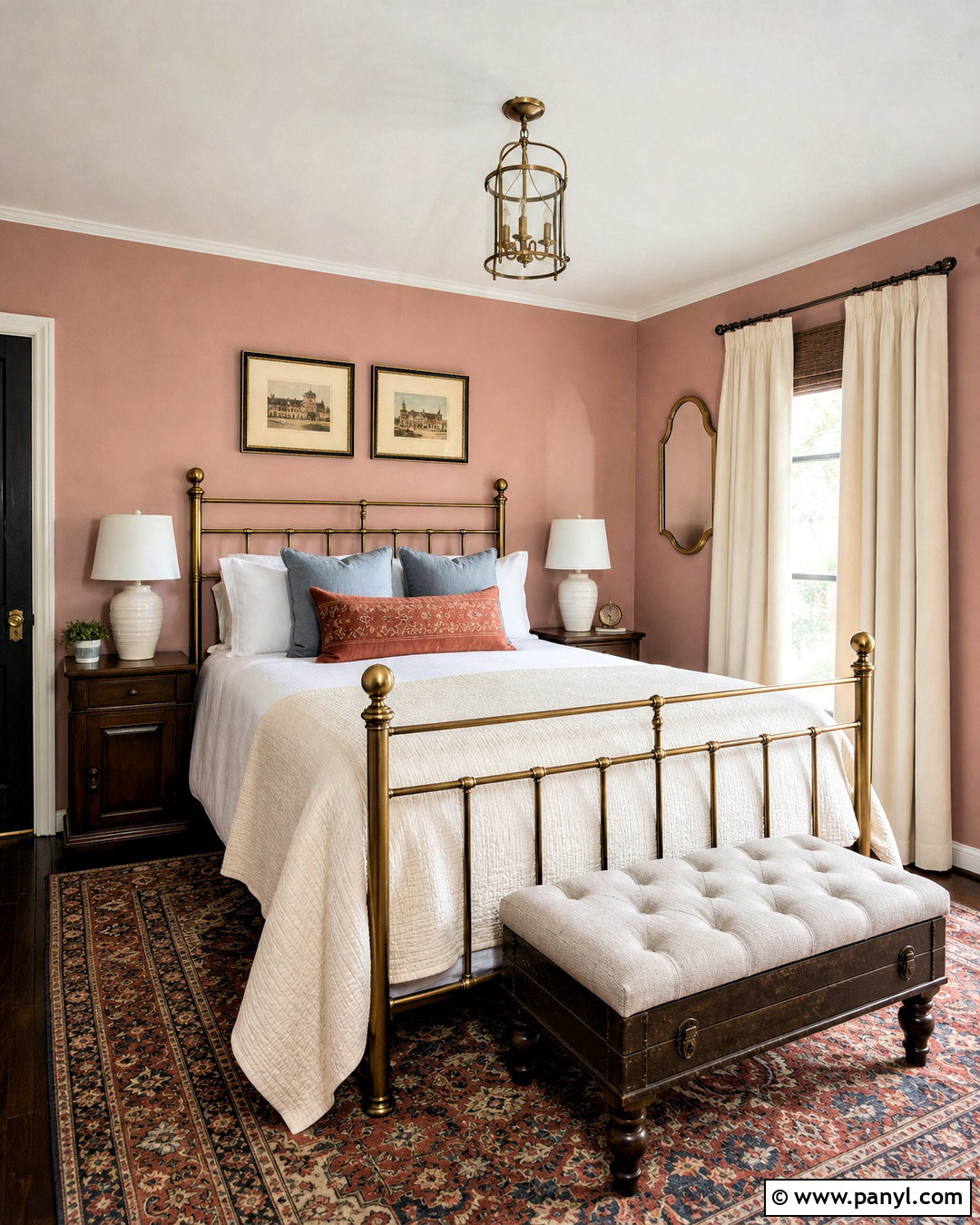 Calamine Guest Bedroom With Brass - 20 farrow and ball calamine ideas