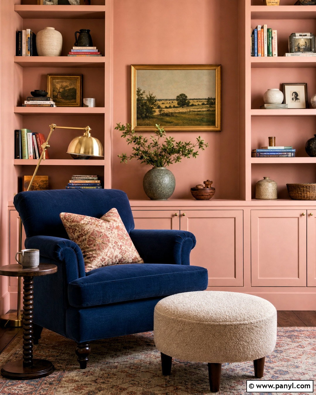Calamine Reading Nook With Navy - 20 farrow and ball calamine ideas