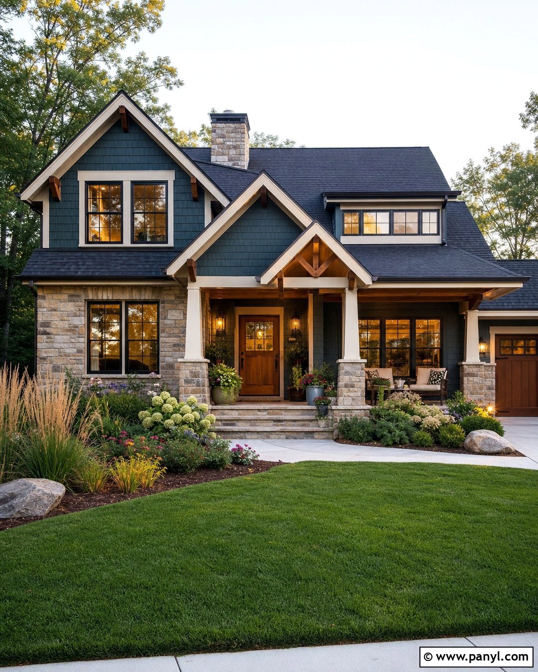 Caldwell Green Exterior With Natural Stone - 35 caldwell green benjamin moore ideas