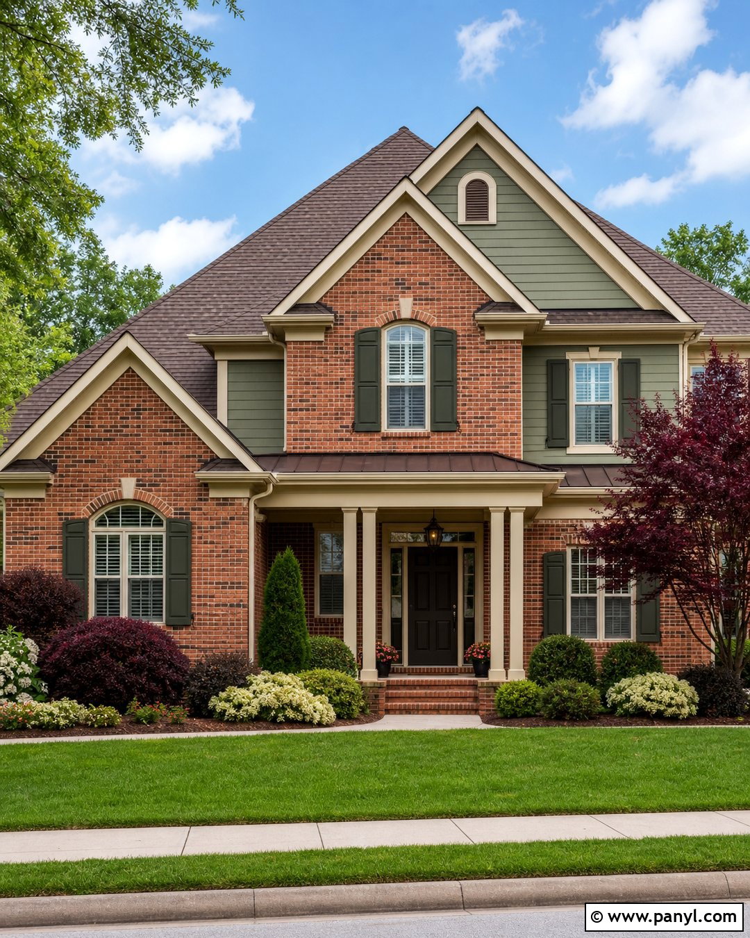 Caldwell Green Exterior With Red Brick - 35 caldwell green benjamin moore ideas