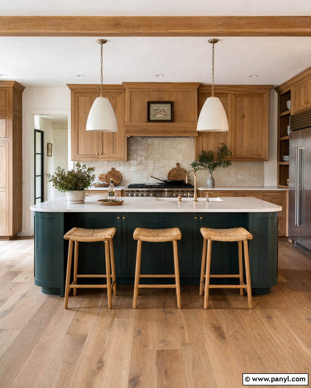 Caldwell Green Kitchen Island With Oak Cabinets - 35 caldwell green benjamin moore ideas