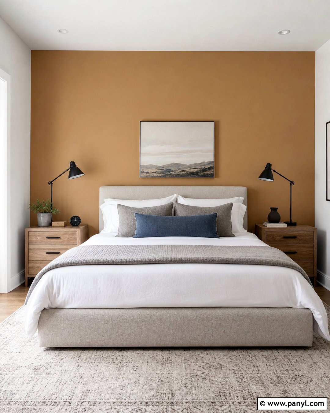 Camel Accent Wall Behind The Bed - 25 Camel Wall Color Ideas