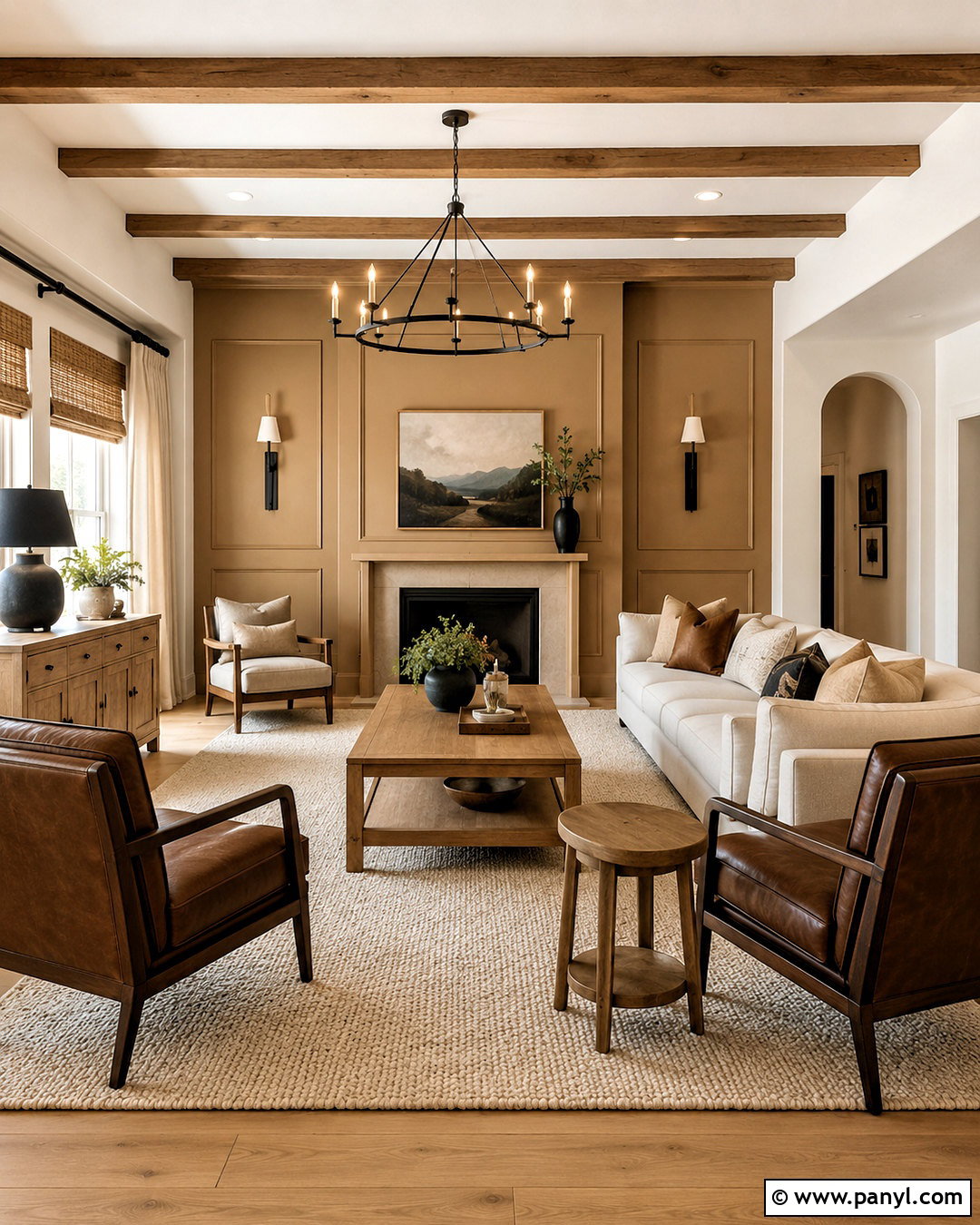 Camel And Warm White Living Room - 35 wall color combinations living rooms