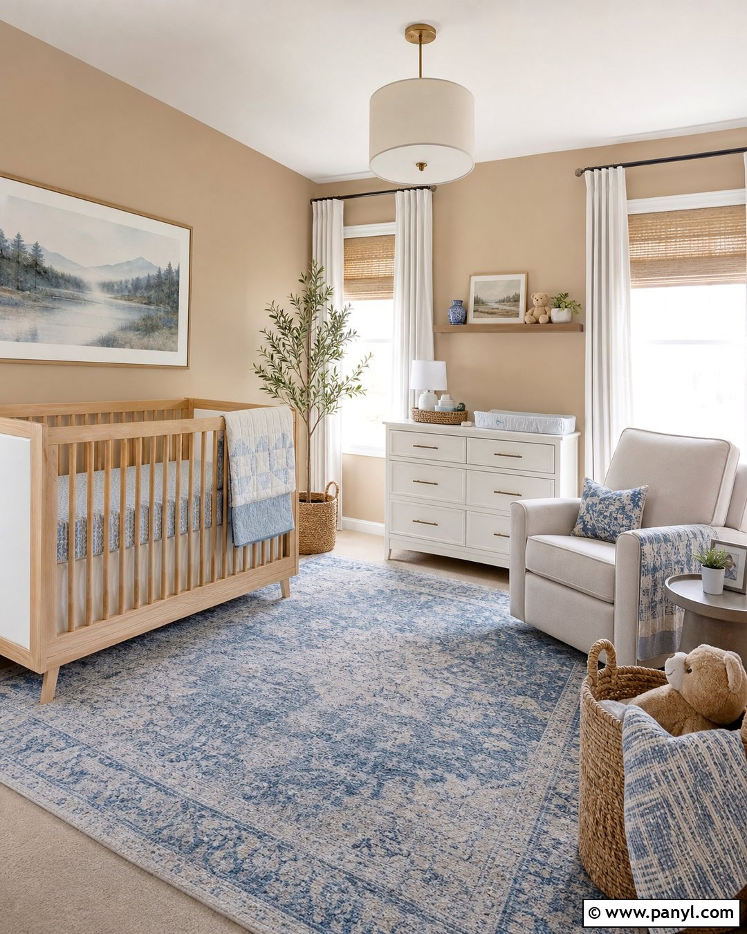 Camel Nursery With Soft Blue - 25 Camel Wall Color Ideas