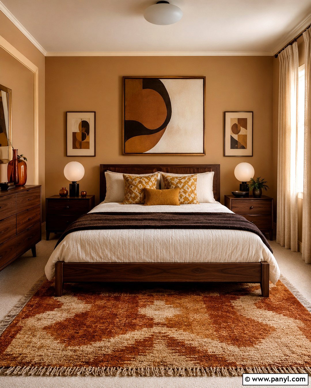 Camel Tan Guest Room Walls - 20 70S Wall Paint Colors