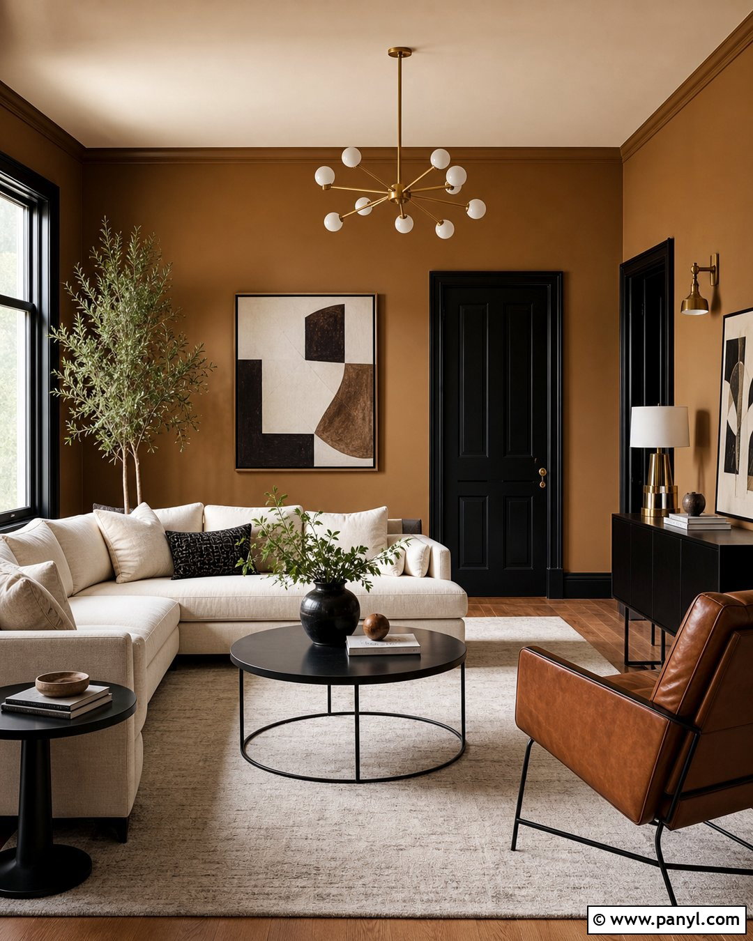 Camel Walls With Black Trim - 25 Camel Wall Color Ideas