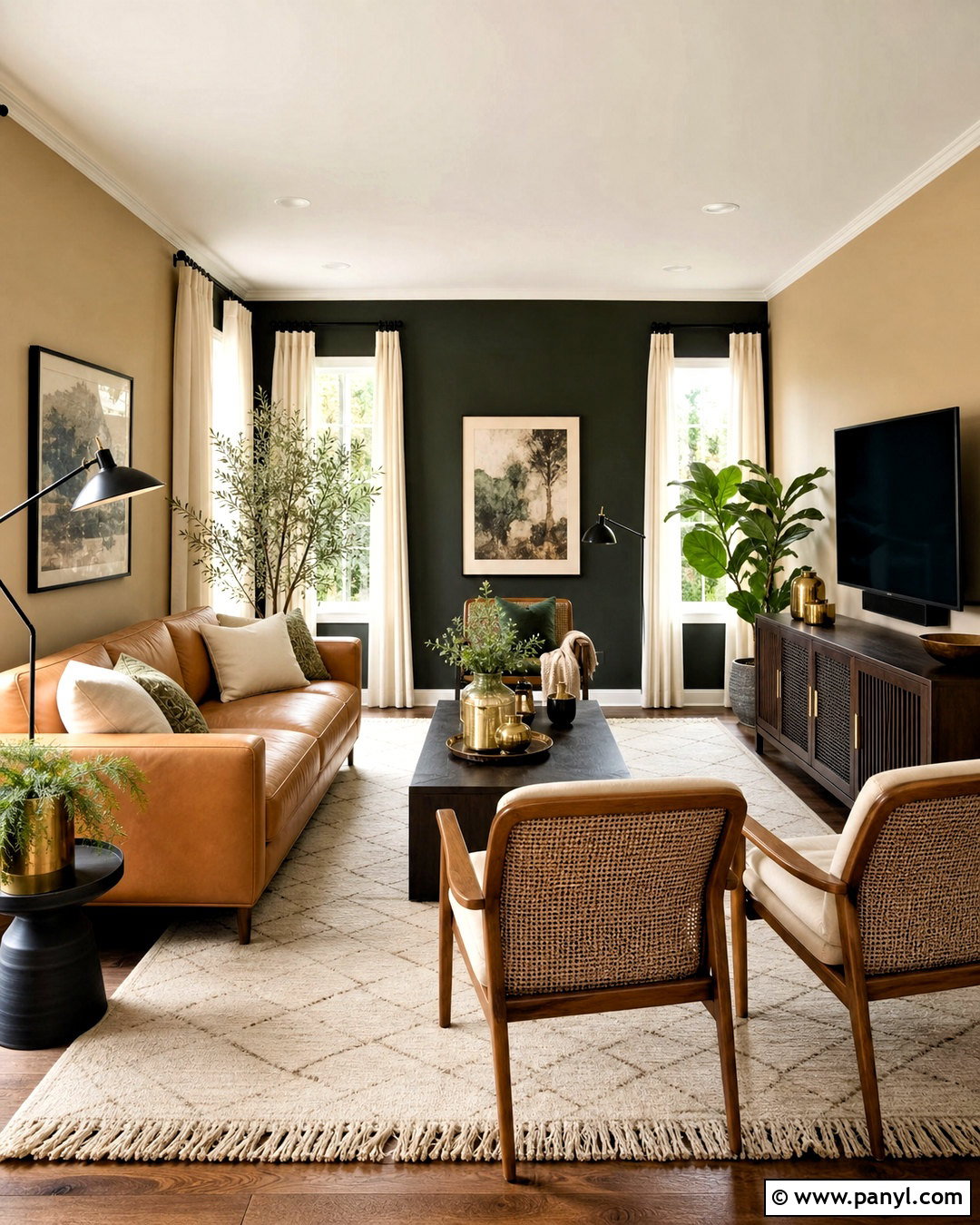 Cane Beige And Green Ebony Living Room - 20 asian paints royale living rooms colour ideas