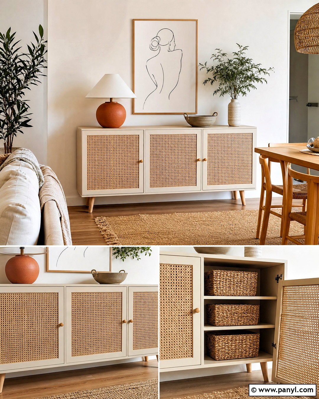 Cane Door Sideboard - 20 sideboard makeover ideas