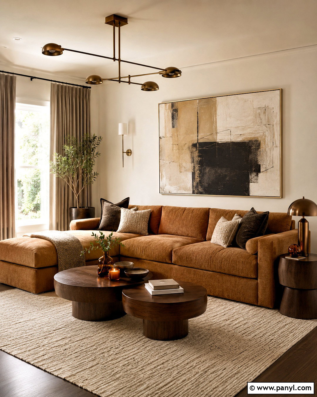 Caramel And Walnut Living Room - 20 cozy living room warm colors