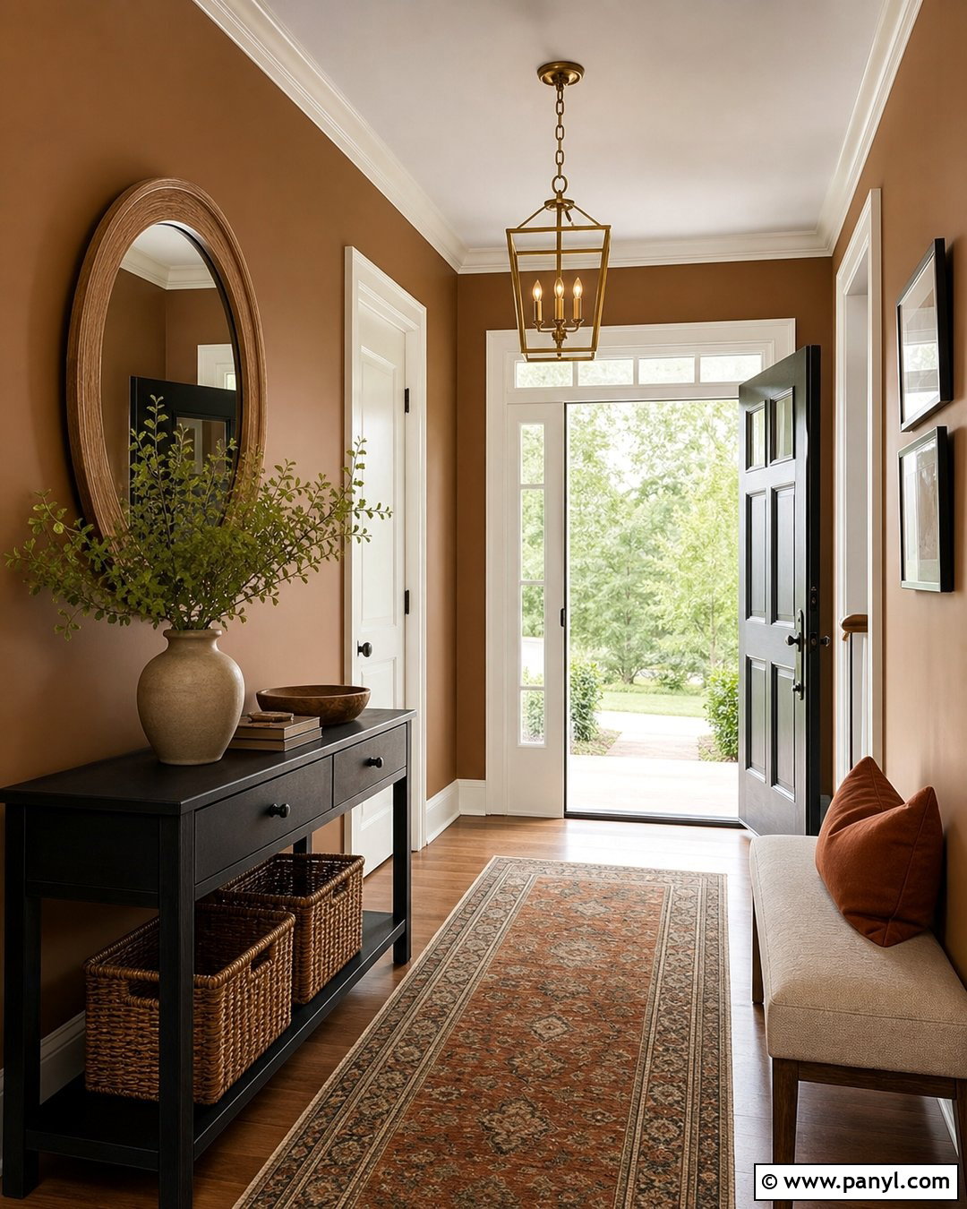 Caramel Brown Entryway Walls - 30 Brown Paint Walls