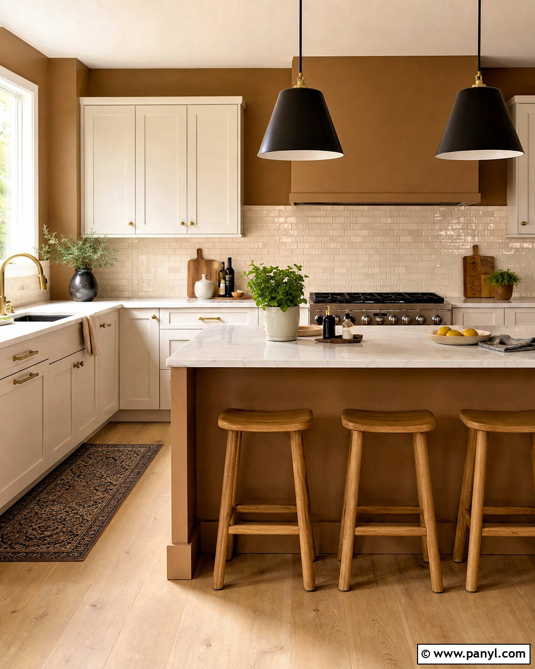 Caramel Brown Kitchen - 20 brown rooms paint ideas