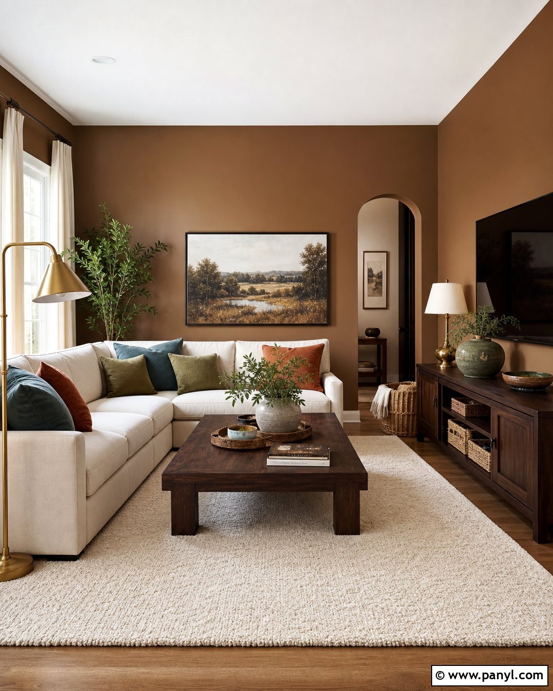 Caramel Brown Living Room Walls - 35 Brown Wall Color Ideas