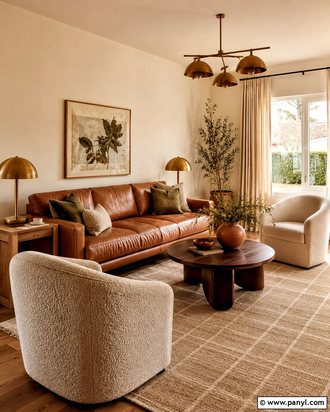 Caramel Brown Living Room - 20 brown tones living room ideas
