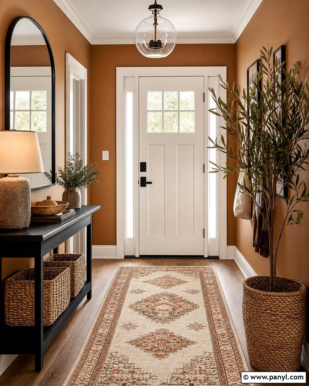 Caramel Brown Wall Entryway - 35 brown wall aesthetic ideas