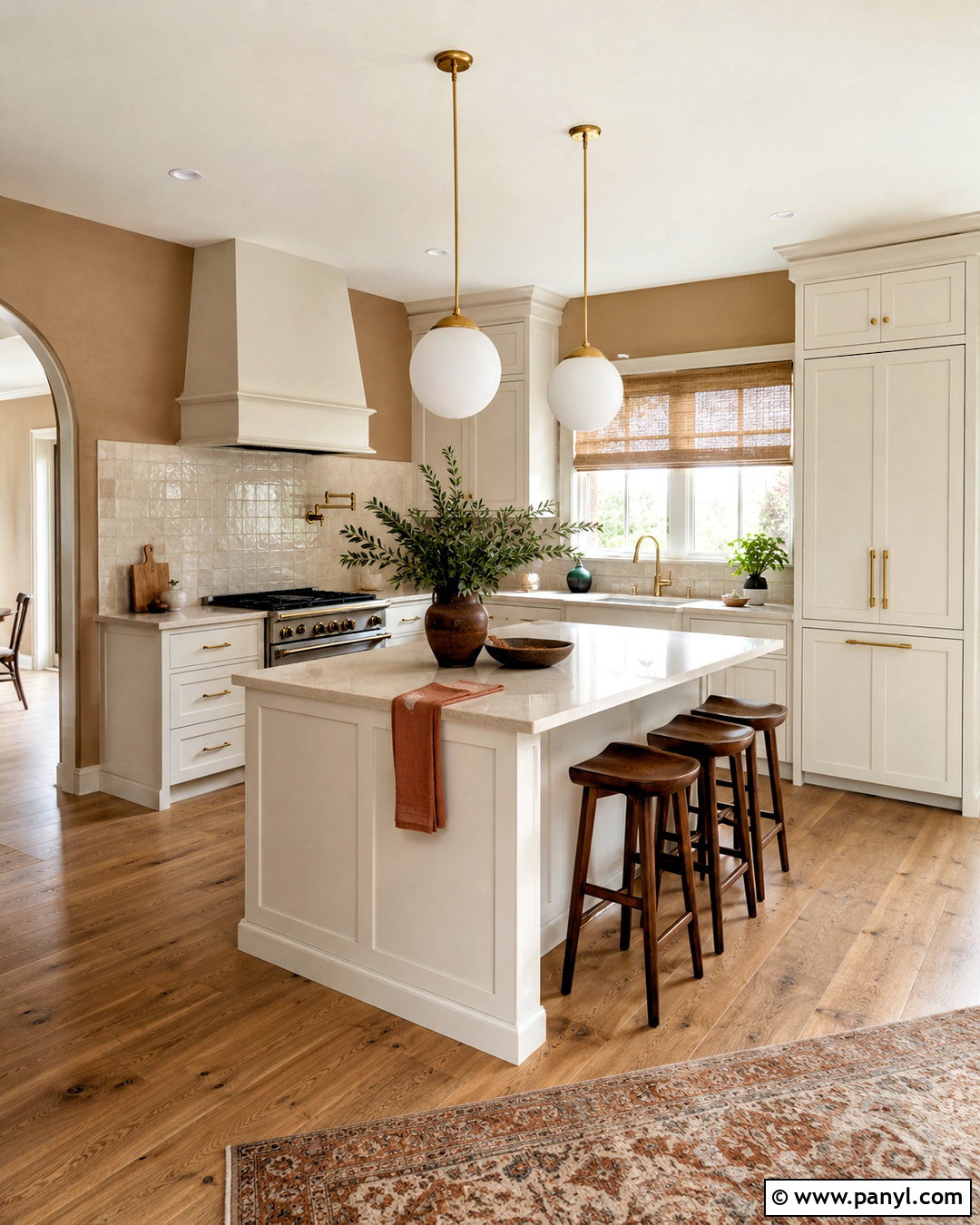 Caramel Kitchen Walls With White Cabinets - 40 kitchen wall color ideas