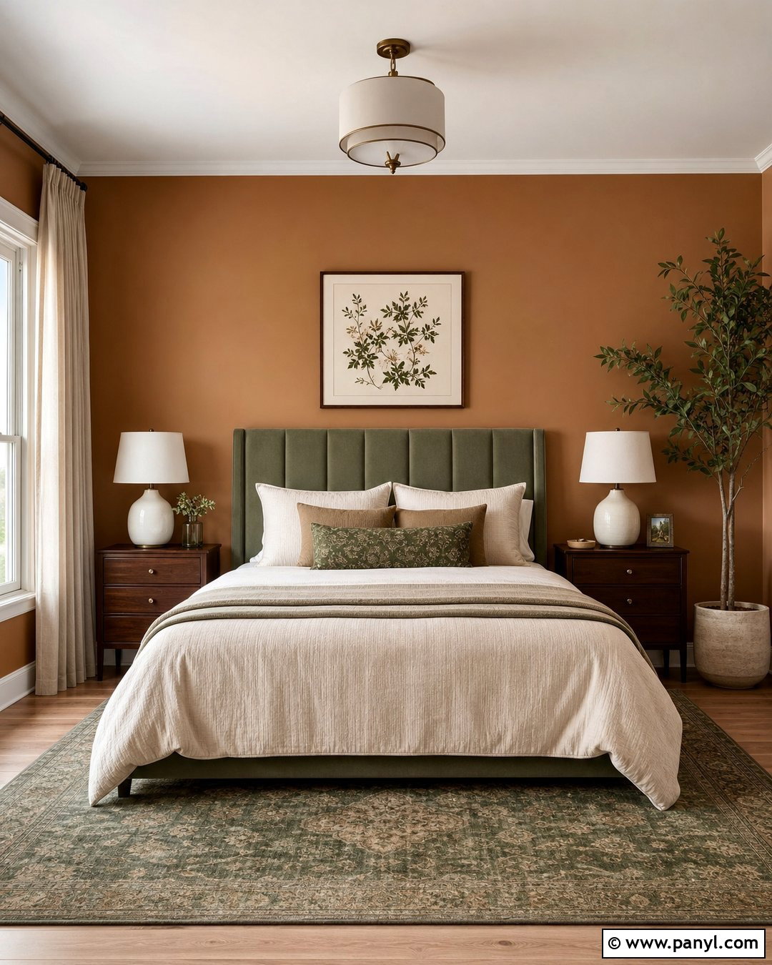 Caramel Walls Bedroom With Sage Green - 25 caramel walls