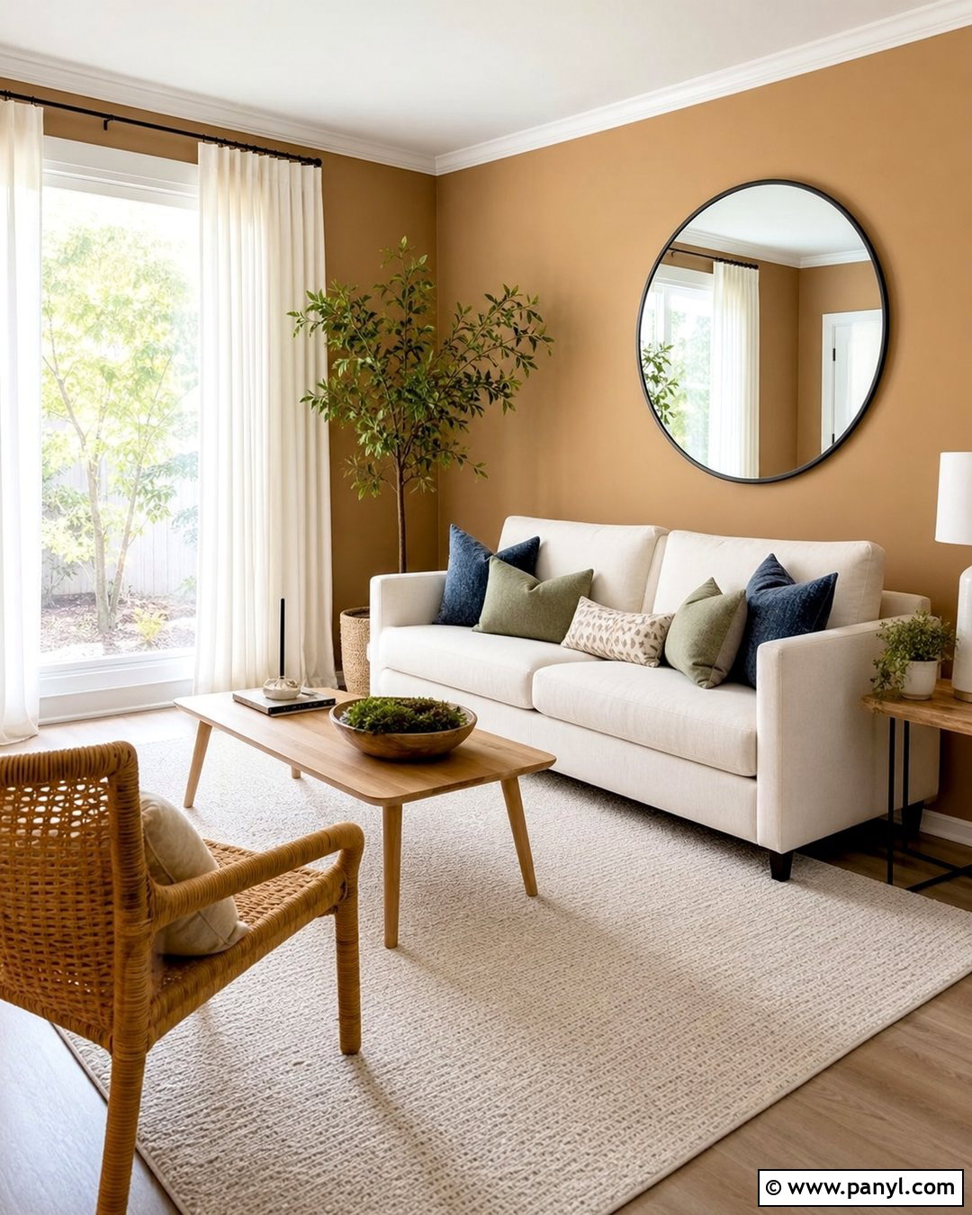 Caramel Walls Small Room With Light Furniture - 25 caramel walls
