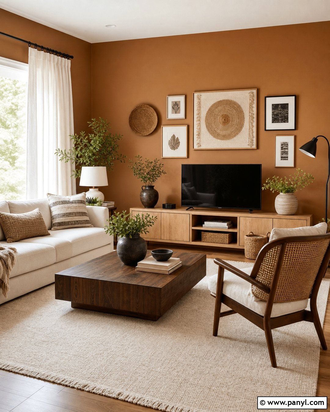 Caramel Walls With Natural Wood Furniture - 25 caramel walls