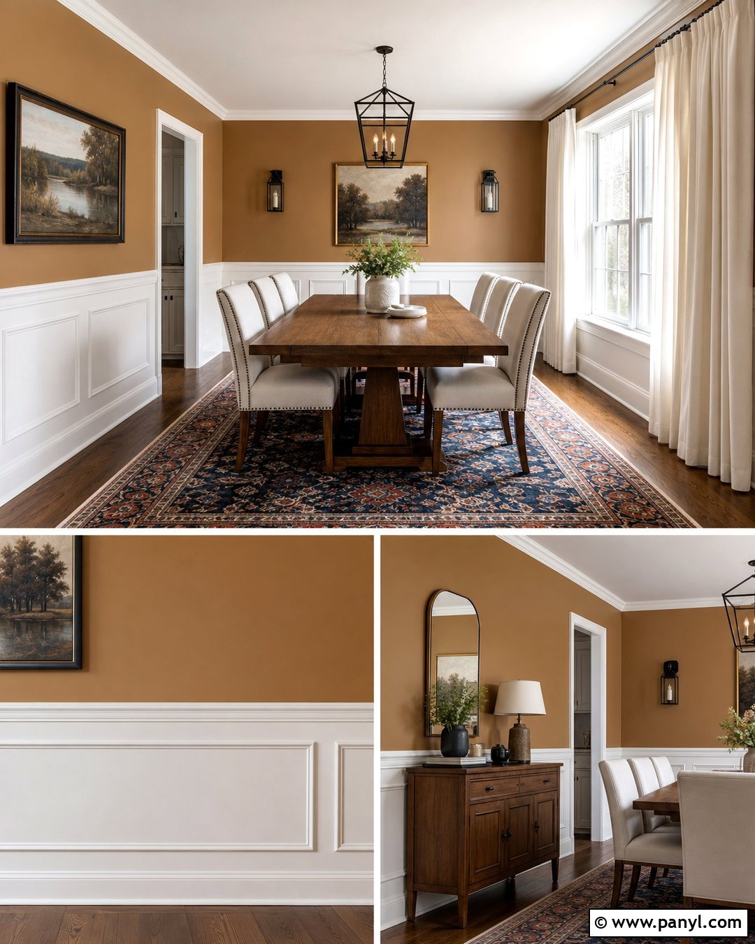 Caramel Walls With White Wainscoting - 25 caramel walls