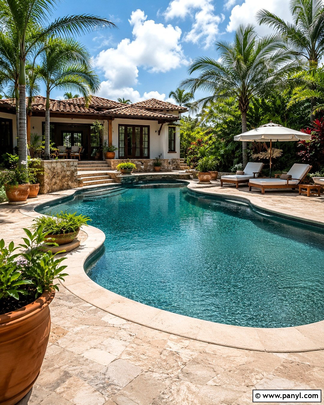 Caribbean Blue PebbleTec Pool - 20 pebble tech colors