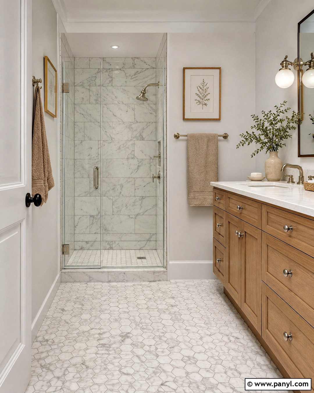 Carrara Marble With Warm Gray Grout - 20 Warm Gray Grout Color Ideas
