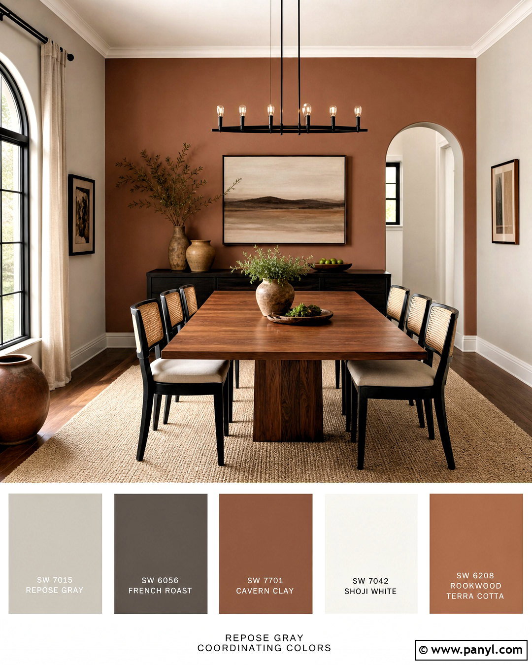 Cavern Clay Dining Room With Repose Gray - 20 repose gray coordinating colors
