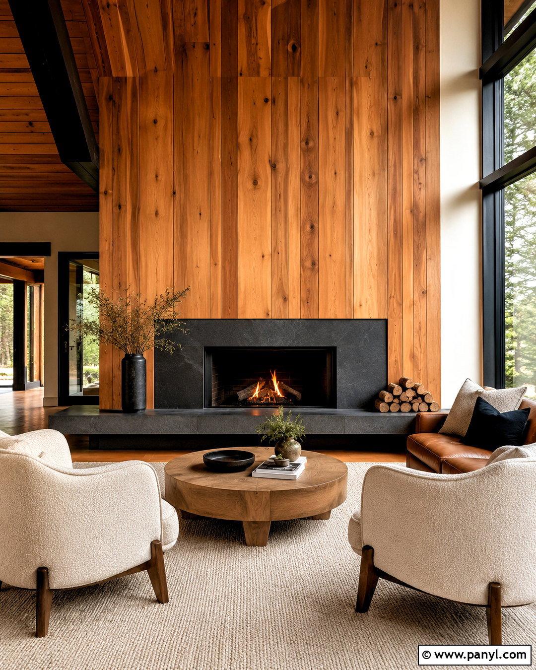 Cedar Fireplace Wall - 20 cedar walls interior ideas