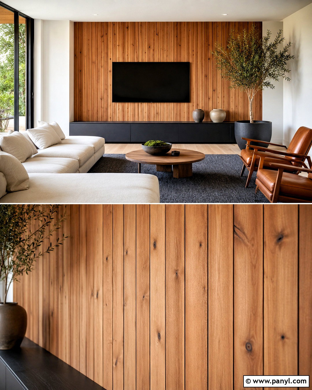 Cedar Media Wall - 20 cedar walls interior ideas