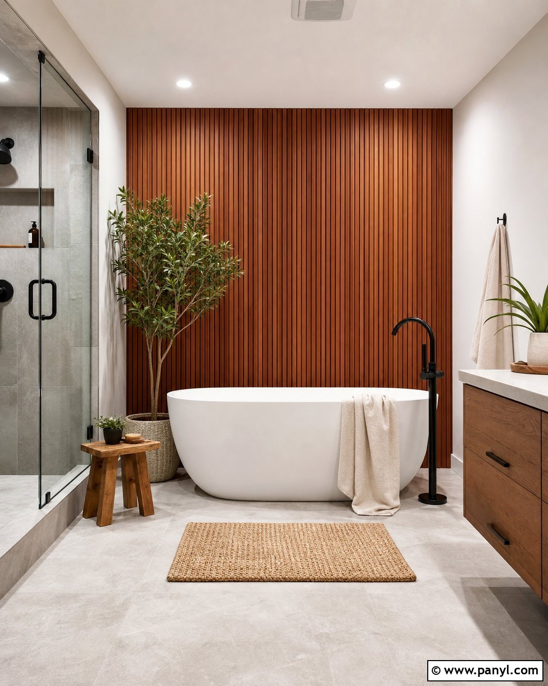 Cedar Slat Rustic Accent Wall - 30 Rustic Accent Wall Ideas