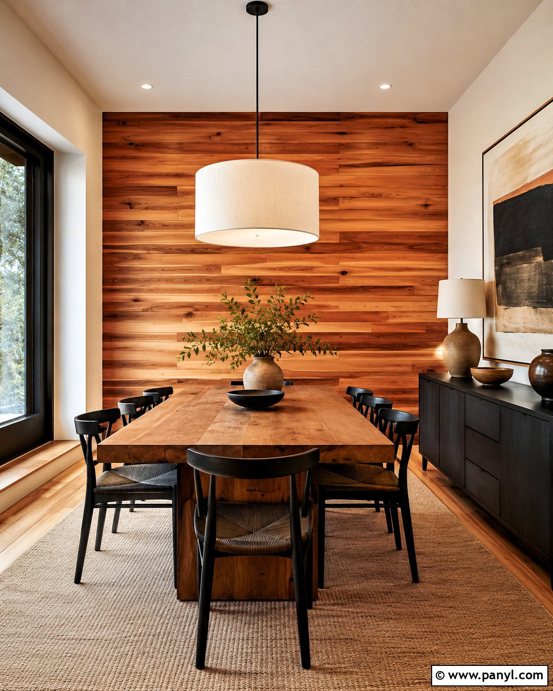 Cedar Wood Accent Wall Dining Room - 20 natural wood accent wall ideas