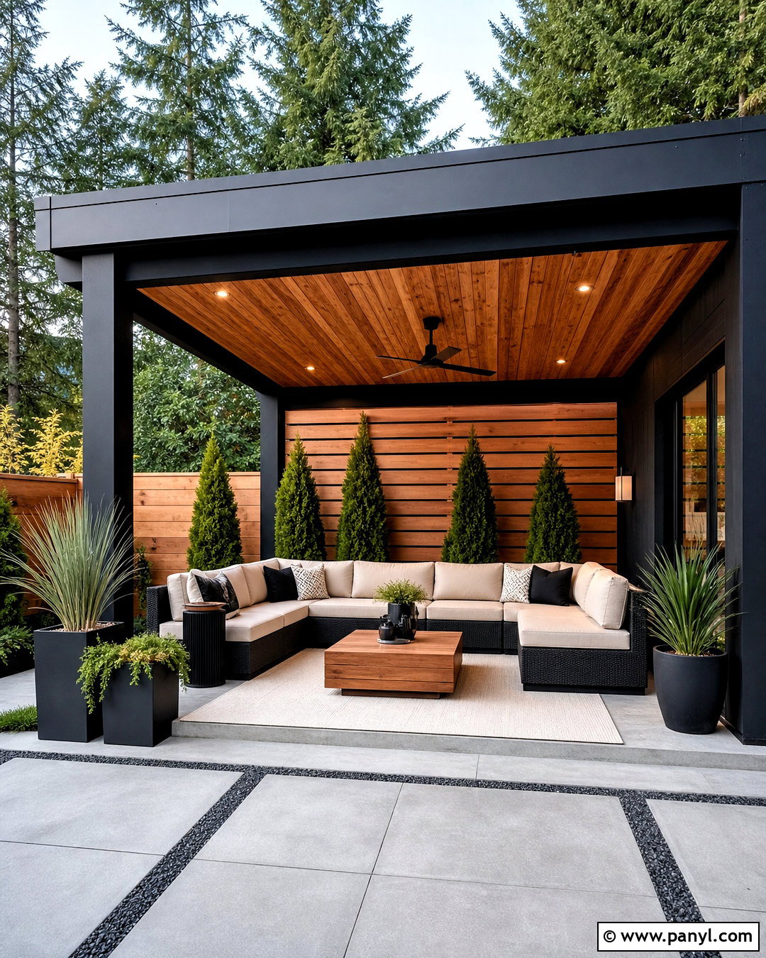 Cedar Wood And Matte Black - 20 wood colour combination ideas