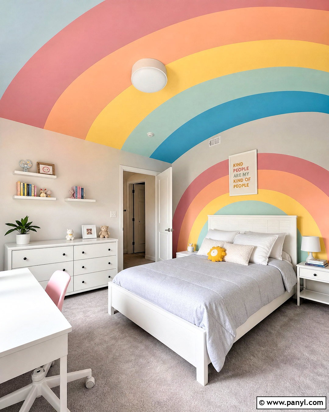 Ceiling Rainbow Wall Mural - 20 rainbow wall mural ideas