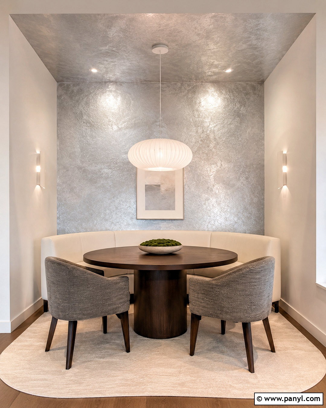 Ceiling To Wall Silver Shimmer Design - 35 silver shimmer wall ideas