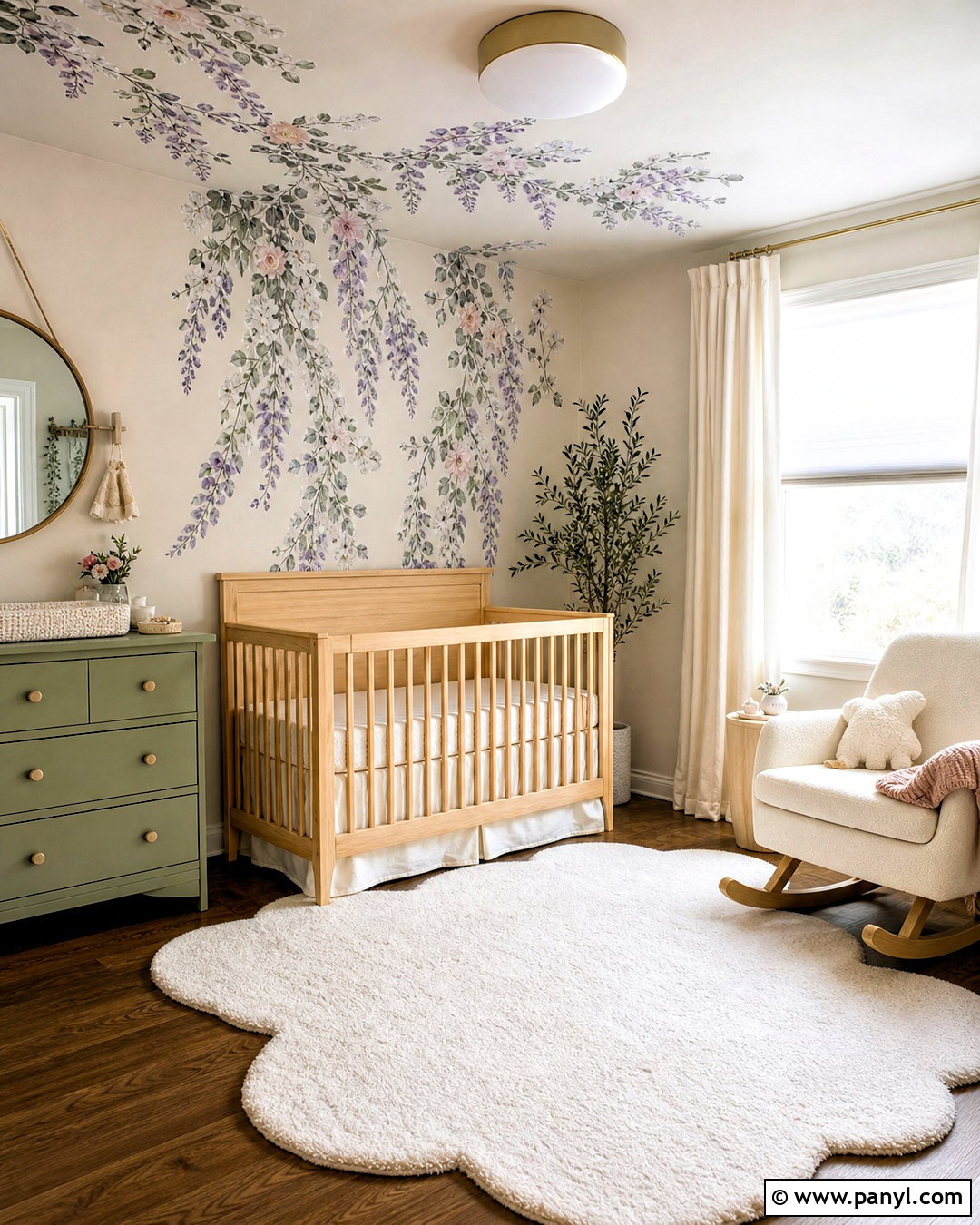 Ceiling Trail Floral Wall Decals For Nursery - 20 floral wall decals