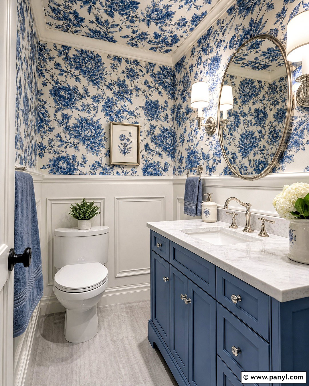 Ceiling Wallpaper Powder Room - 20 small powder room ideas
