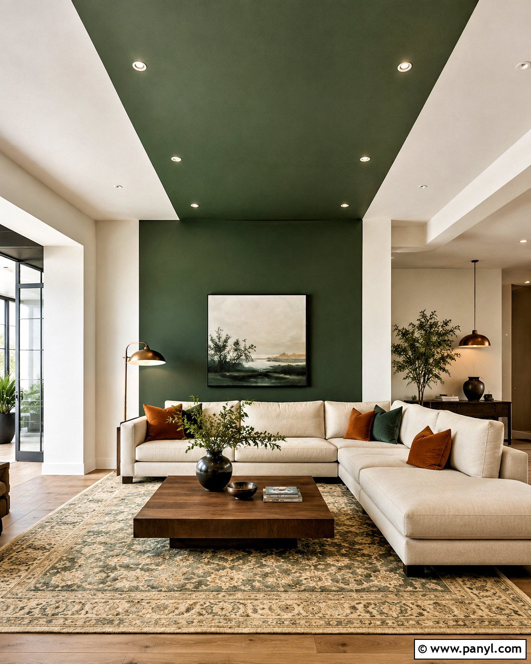 Ceiling Wrapped Living Hall Paint - 20 living hall wall painting ideas