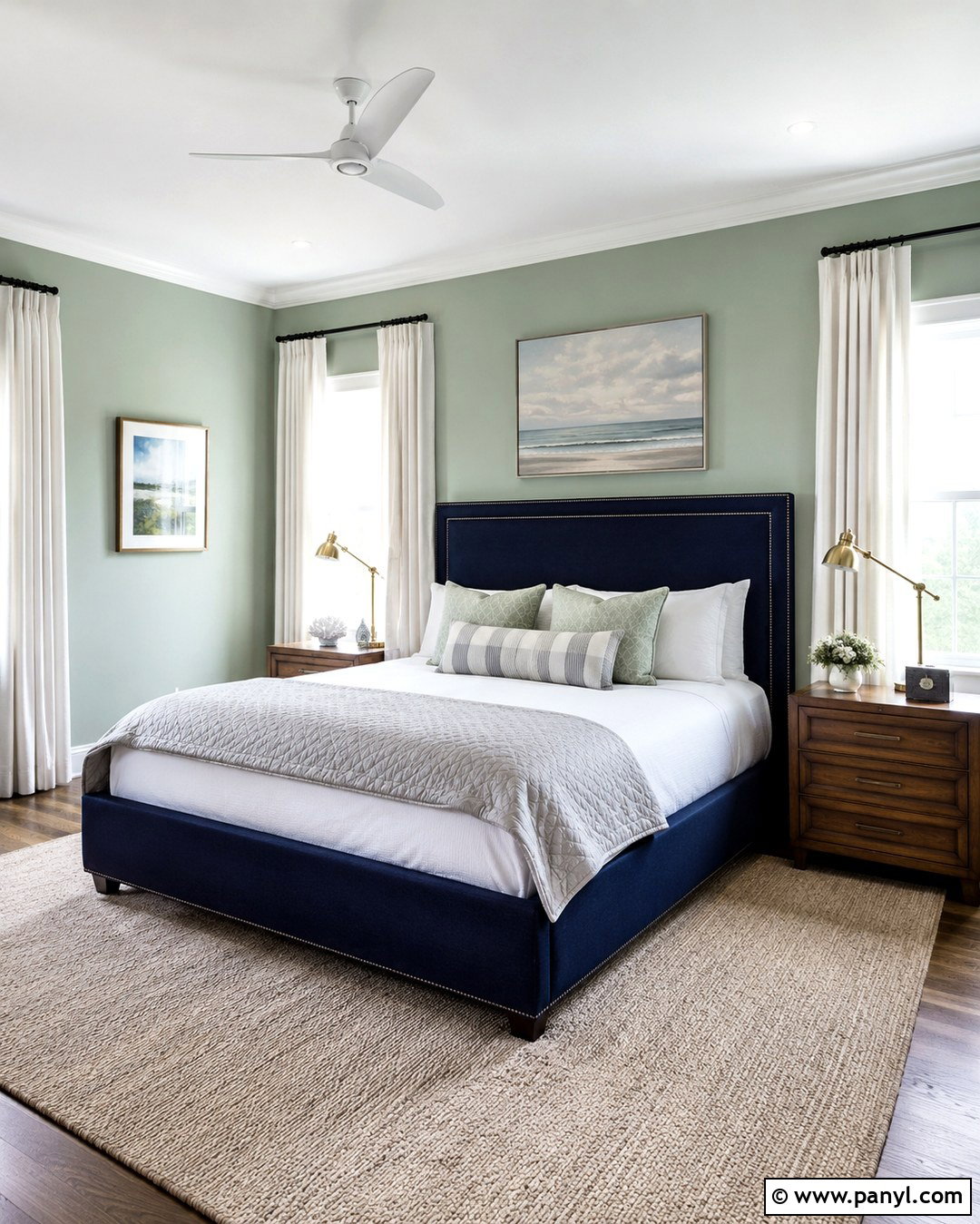 Celadon Green Bedroom Walls With Navy Blue - 20 Celadon Green Walls