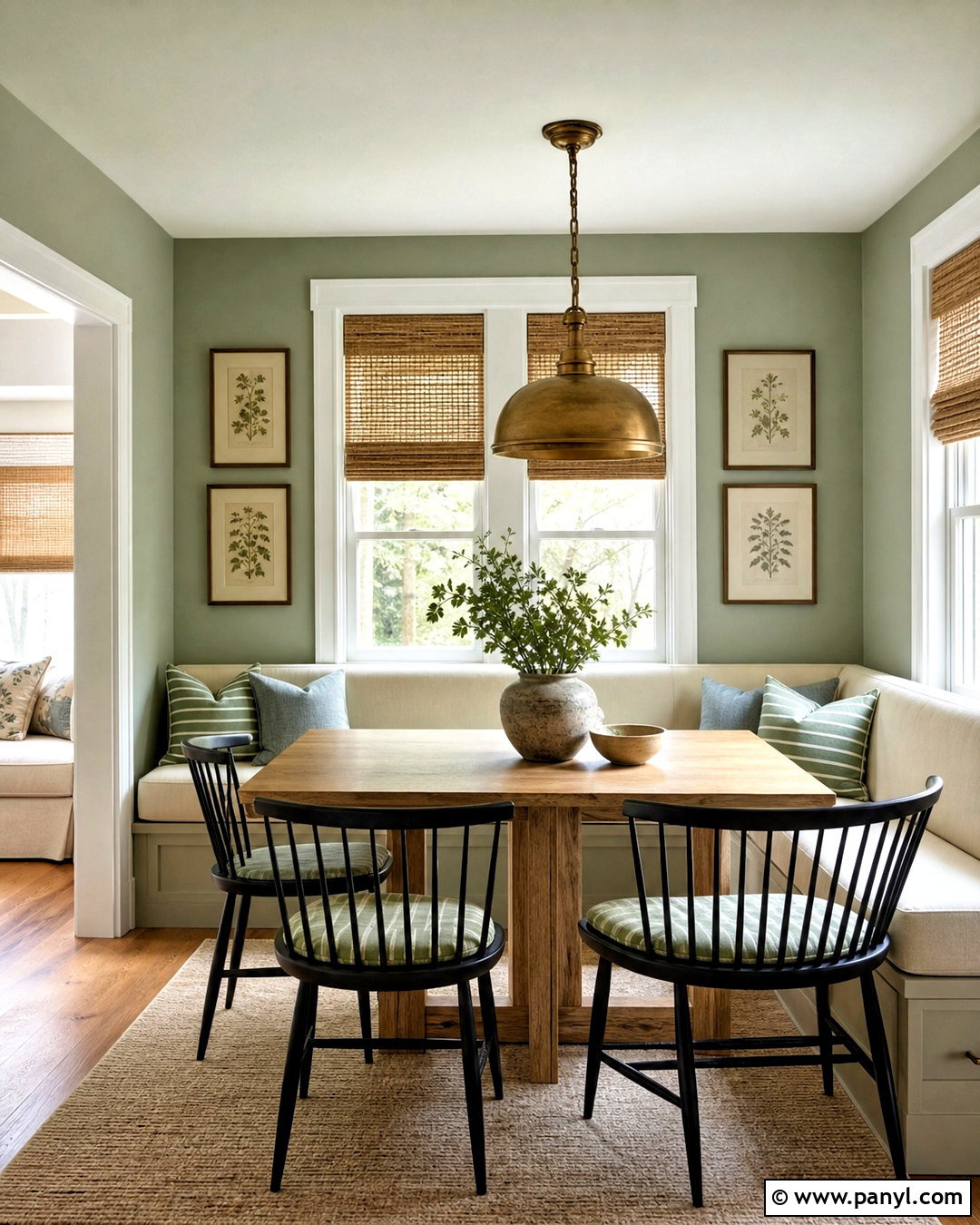 Celadon Green Dining Nook - 20 green room colors