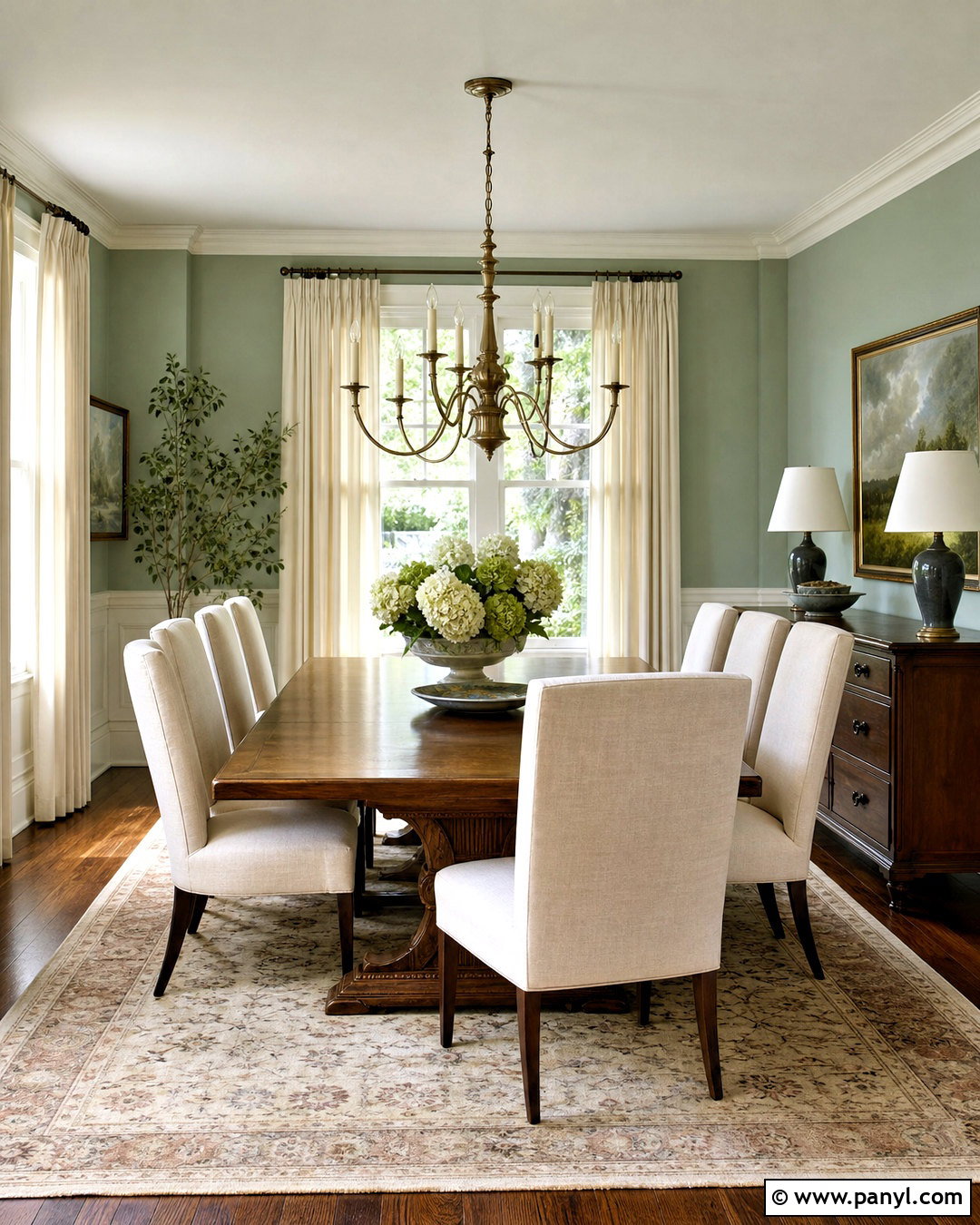 Celadon Green Dining Room - 20 soft green paint color ideas