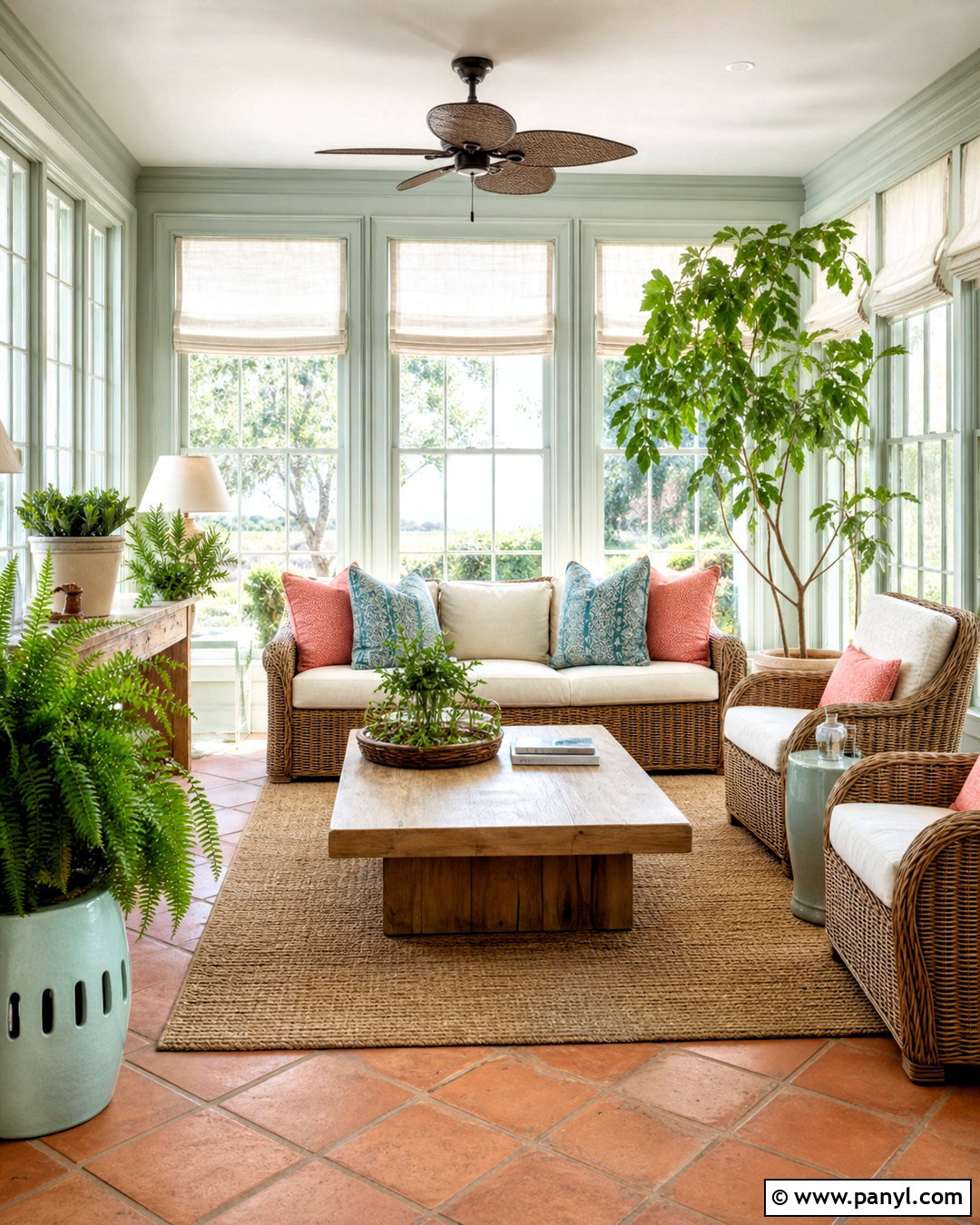Celadon Green Sunroom - 20 green painted rooms